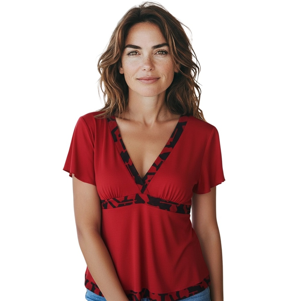 HotTempered Red and Black Chemise with Empire Waist